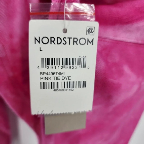BP Nordstrom Women's‎ Henley Crop Tie Dye Sweatshirt Pink Size L NWT - Picture 7 of 11